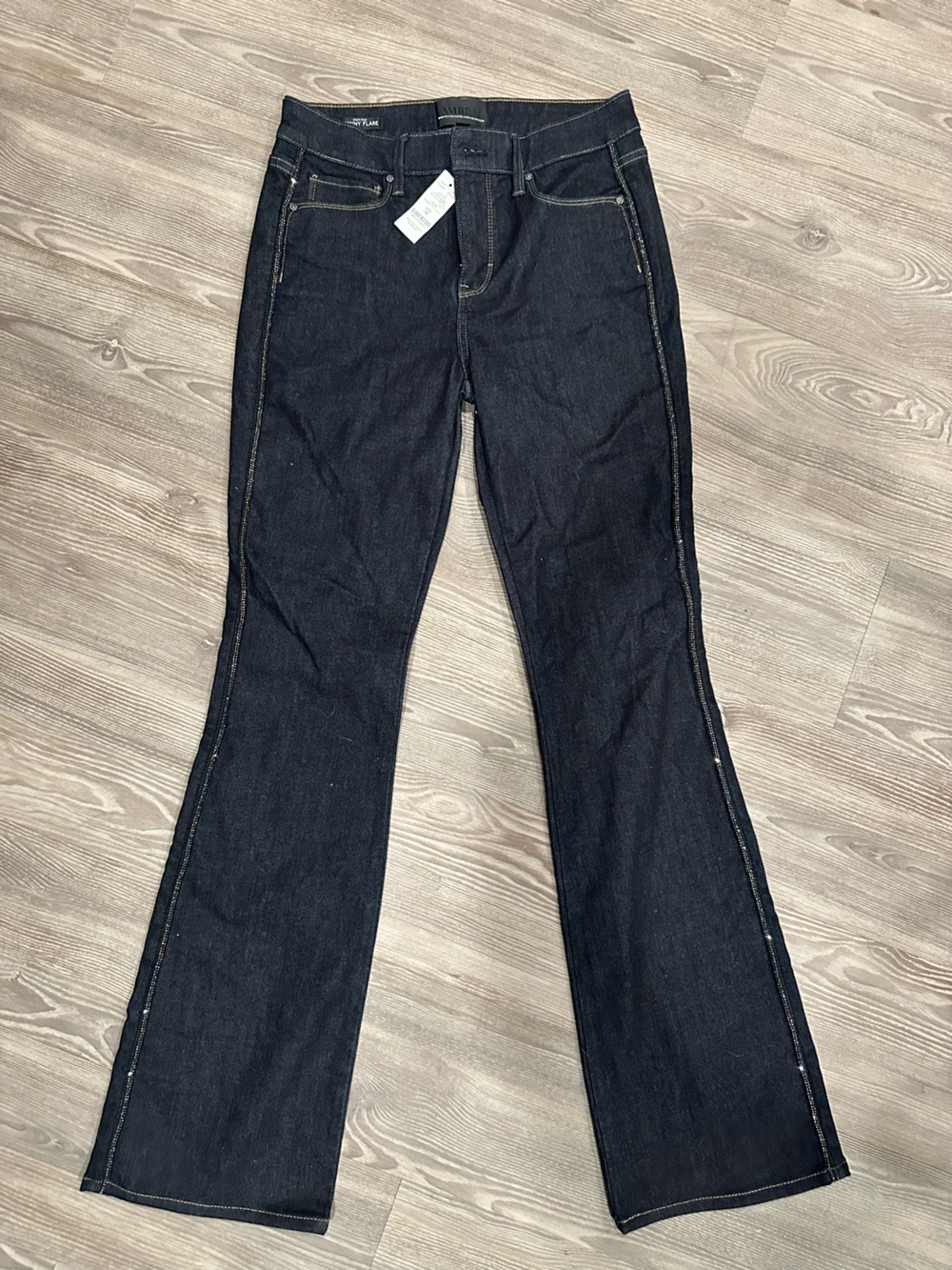 White House Black Market Dark Indigo Skinny Flare Jeans